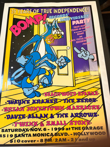 BOMP ANNIVERSARY POSTER- 1999 poster with artwork by Anthony Ausgang 