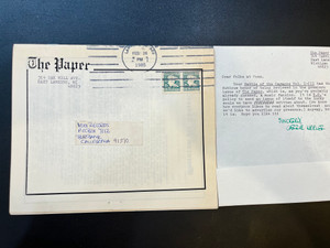 THE PAPER- 1985 ZINE SENT TO GREG SHAW WITH REVIEW OF BATTLE OF THE GARAGES-