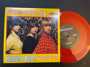 NIKKI AND THE CORVETTES  - HONEY Bop!/Shake It Up  RED VINYL with BOMP  slv - 45 RPM