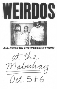 WEIRDOS   -COPY OF POSTER  FROM THE COLLECTION OF CLIFF ROMAN   WEIRDOS   -COPY OF POSTER  FROM THE COLLECTION OF CLIFF ROMAN
