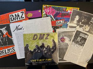 DMZ SUPERFAN SET - W.  TWO LPS,  PHOTO ,FLIER, HAND WRITTEN LETTER,  & HISTORICAL MATERIALS FROM THE BOMP FILES! 