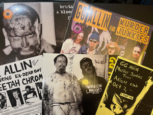GG ALLIN  2 LP AUTOGRAPHED SET- WITH ARCHIVAL MATERIALS FROM THE COLLETION OF MERLE ALLIN 