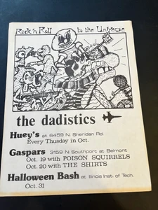 DADISTICS -Original 1979 flier from our files (70s BOMP power pop) 