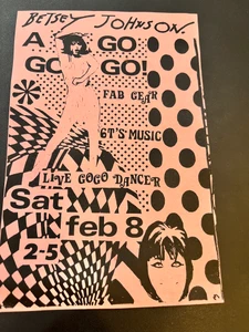 Betsey Johnson A-Go-Go event -1986 VINTAGE ORIGINAL FLIER  
