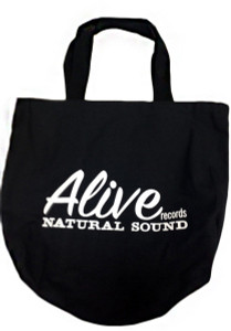 ALIVE RECORD TOTE BAG  - Black with classic ALIVE LOGO in white -  TOTES ALIVE RECORD TOTE BAG  - Black with classic ALIVE LOGO in white -  TOTES