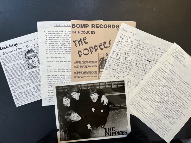 POPPEES- ARCHIVAL SET WITH AUTOGRAPH,ORIGINAL 7” FROM 1978, PHOTO, LETTERS, AND MORE 