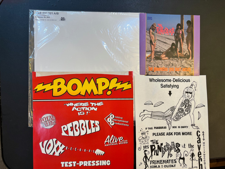 PANDORAS - TEST PRESSING VOXX 200.021 "IT'S ABOUT TIME"- WITH SPECIAL COVER, FLIER, AND 45 COVER!