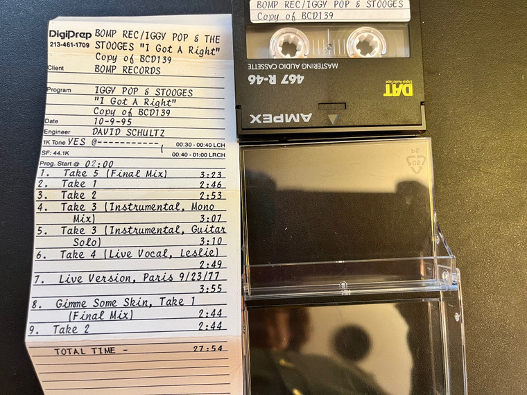 IGGY POP & THE STOOGES- I GOT A RIGHT- DAT FORMAT! ONE OF A KIND..