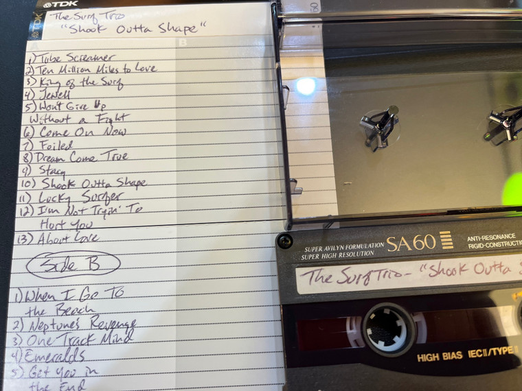 SURF TRIO - CASSETTE- SHOOK OUTTA SHAPE- FROM GREG SHAW'S COLLECTION- ARCHIVAL CASSETTE