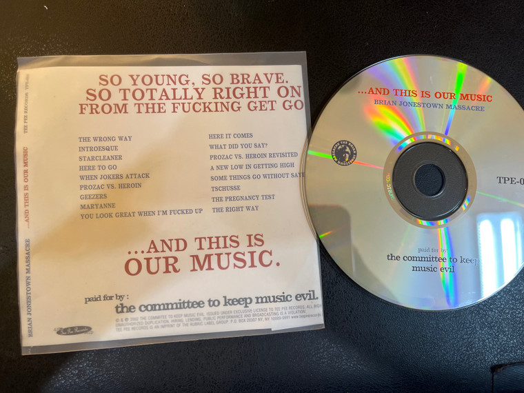  Brian Jonestown Massacre – And This Is Our Music -TPE 052 promo cd RARE!