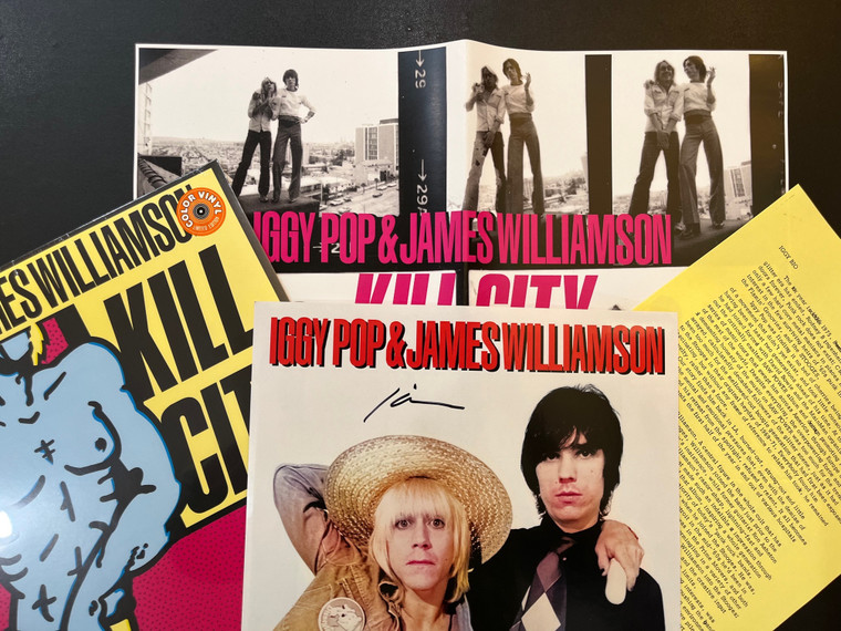 IGGY POP - KILL CITY --AUTOGRAPHED SET ! WITH EXTRAS & SPECIAL COVER  AUTOGRAPHED BY JAMES WILLIAMSON