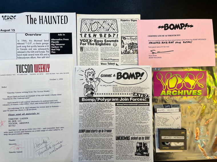 HAUNTED- DAT  WITH ORIG 80S  ZINES, PRESS RELEASE, AND REVIEWS- DAT SET