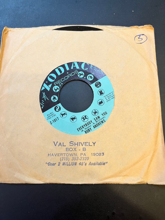 RUBY ANDREWS- "Everybody Saw You/Can You Get Away-45 RPM