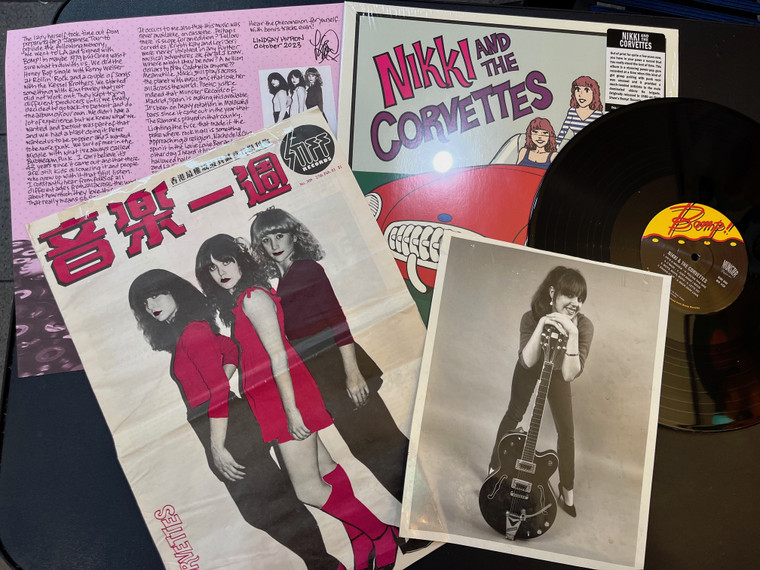 NIKKI AND THE CORVETTES- SET-#2  DELUXE MUNSTER REISSUE -AUTOGRAPHED  with new liners written by NIKKI and 4 bonus tracks! W Unique cover, poster, and glossy photo 