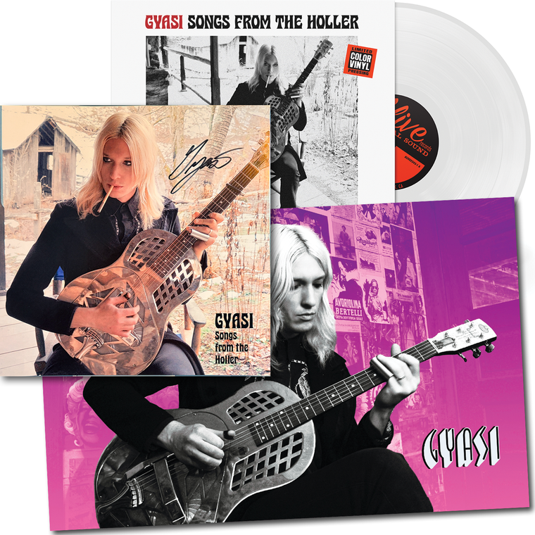 GYASI-  PREORDER AUTOGRAPHED SET! "SONGS FROM THE HOLLER" W. ALT COVER, on WHITE VINYL, W. POSTER!