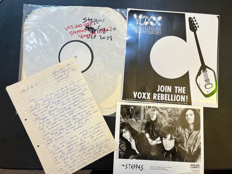 STEPPES- VLP 2058- ENQUIRE WITHIN -TEST PRESSING, ORIG 1991 LETTER, PHOTO & SPECIAL VOXX COVER-  LP
