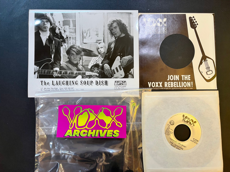 LAUGHING SOUP DISH FAN SET W. PHOTO, VOXX SINGLE, 1985 W SLEEVE - 45