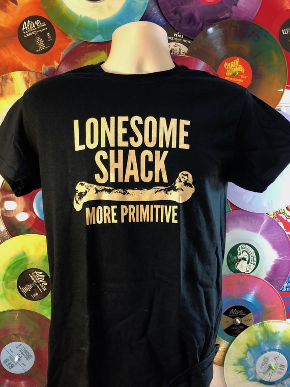 LONESOME SHACK   -  BLACK with cream . LAST FEW!  Tshirts