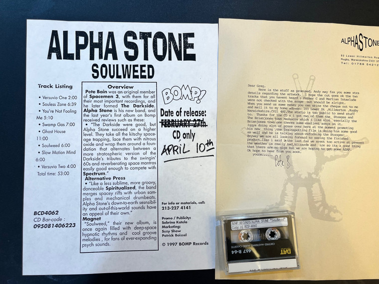 ALPHA STONE  Soulweed- DAT  with letter from PETE BAIN! DAT SET 
