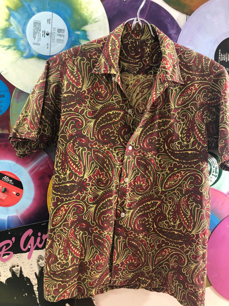 VINTAGE 60s PAISLEY SHIRT -ONCE OWNED BY GREG SHAW