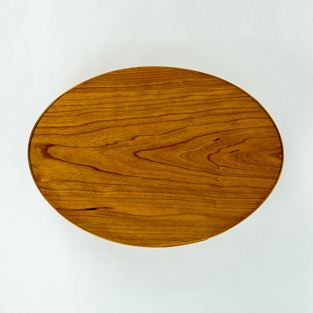 Elegant #5 shaker oval box made from hardwoods like cherry or maple.