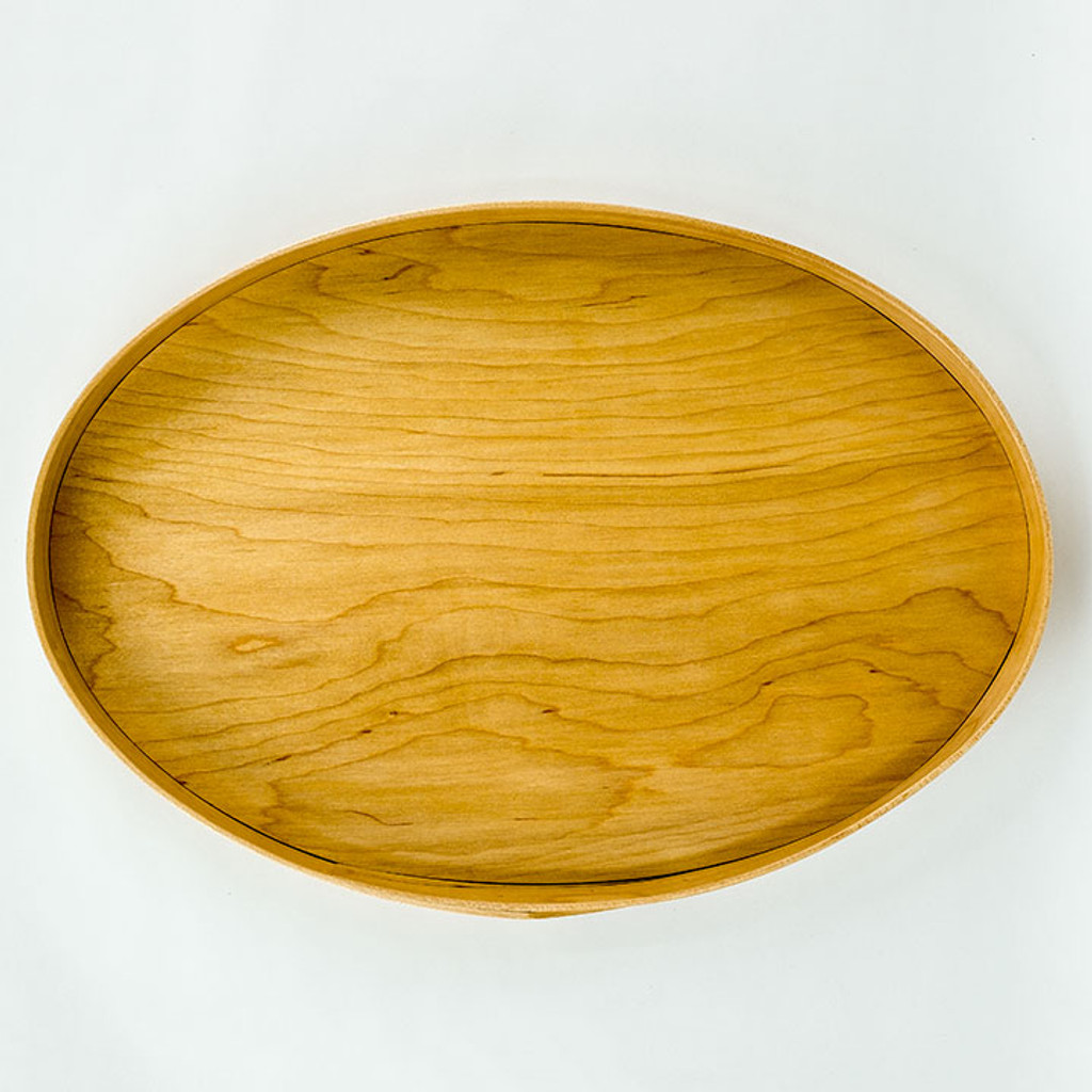 Elegant #8 oval serving trays are made from fine local hardwoods.