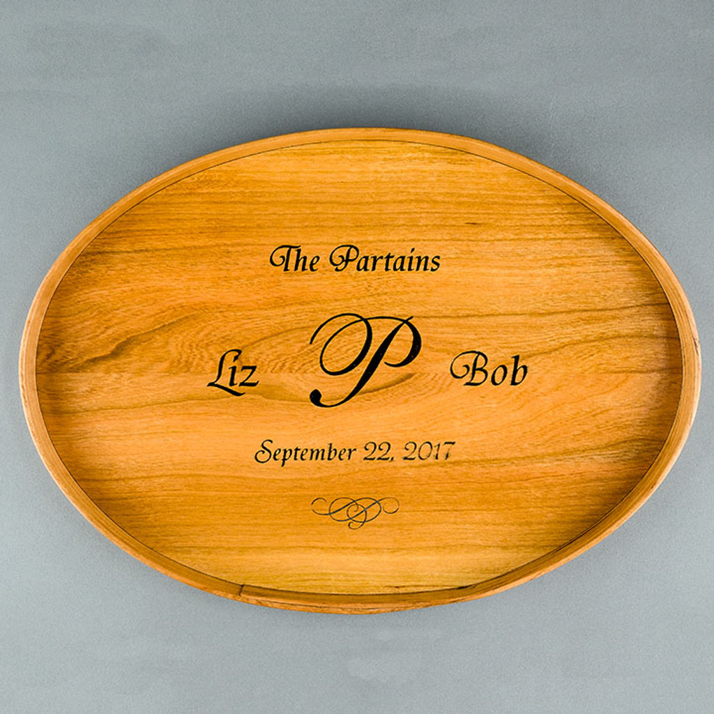 Wooden #8 wedding trays make perfect gifts for weddings, anniversaries or birthdays because they are uniquely yours.