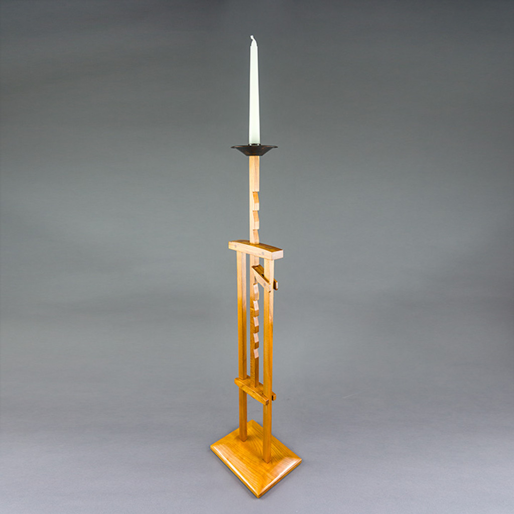 Extending from 24 inches to 36 inches, the ingenious design of this ratcheting candle stand puts light and ambiance directly where needed.