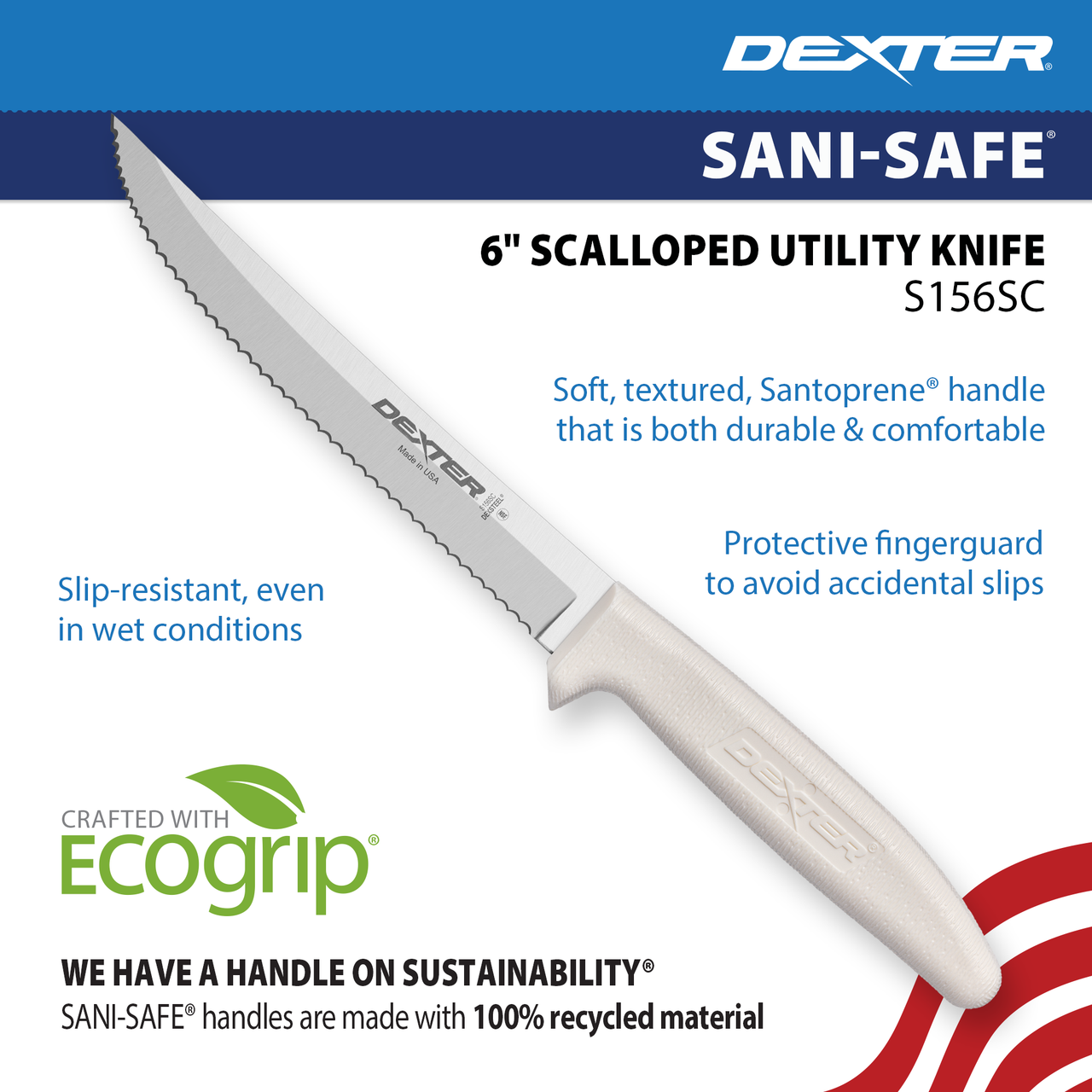 ネコザメ6　ウィッグ Sani-Safe® 6″ Scalloped Utility Knife – Professional Cut & Prep