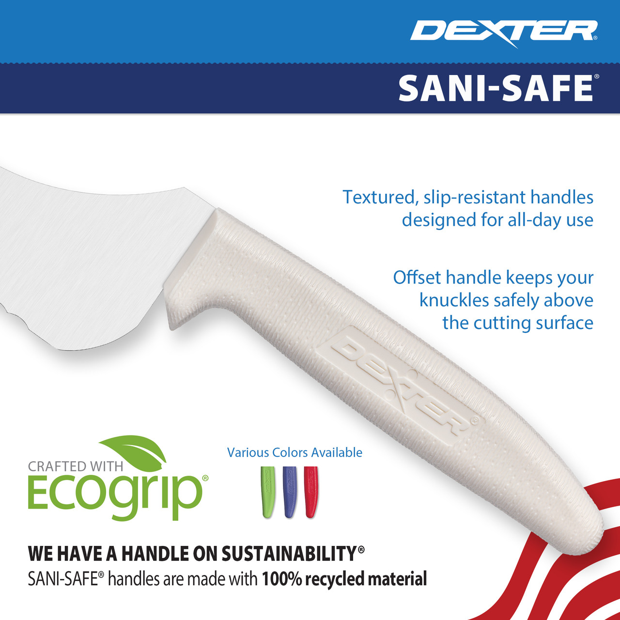 SANI-SAFE® Scalloped Offset Sandwich Knife