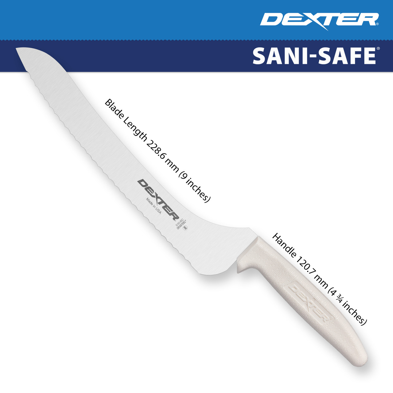 SANI-SAFE® Scalloped Offset Sandwich Knife