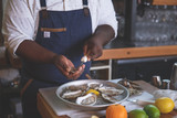 Oyster Knife shucking oysters