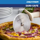 SANI-SAFE® 4" Pizza Cutter cutting pizza