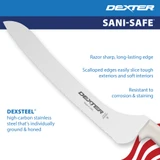 SANI-SAFE® Scalloped Offset Sandwich Knife Dexsteel blade, resists corrosion