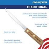 Beechwood handle that is durable and comfortable.