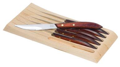 (6) -Piece Steak Knife Set With Wooden Block