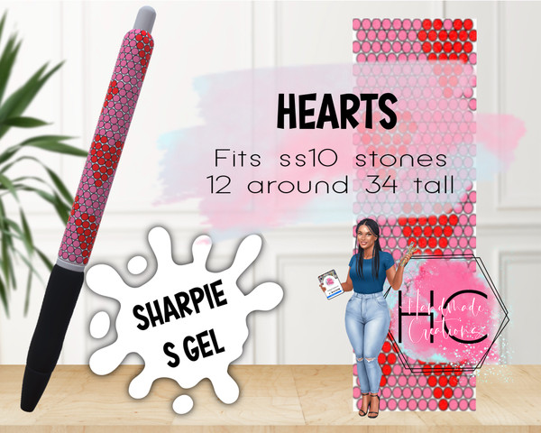 Hearts Sharpie Pen Template