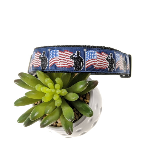 Military Patriotic Flag Dog Collar