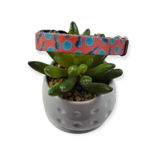 Pineapples on Coral Dog Collar (Small)