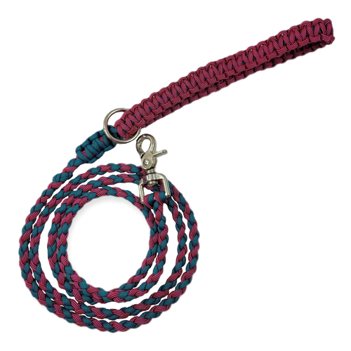 Pink & Teal Paracord leash (6')