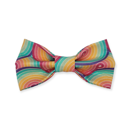 Vintage Rainbow Swirl Bowtie - 5"