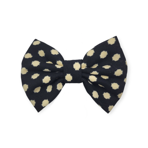 Black W/Ivory Dots Bowtie  - 5"