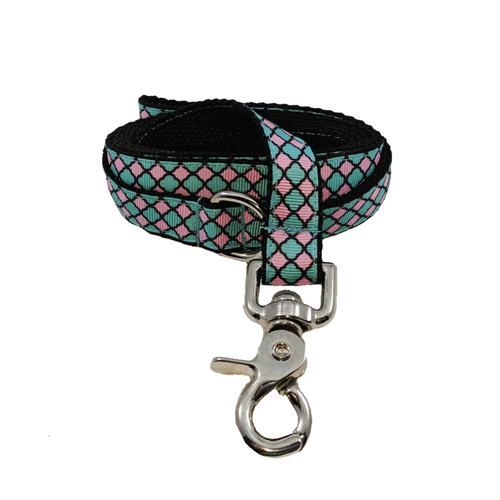 Pink and Turquoise Diamond Leash (Medium)