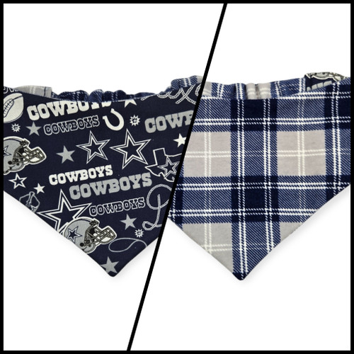 Cowboys/Dallas Plaid Reversible Slip-on Scrunchie Bandana (Medium)