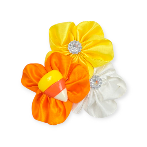 Candy Corn Cluster Satin Collar Flower
