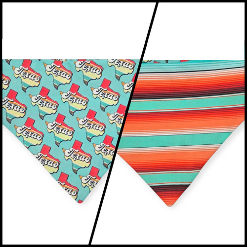 Texas Serape/Serape Reversible Tie-on Bandana (Medium)