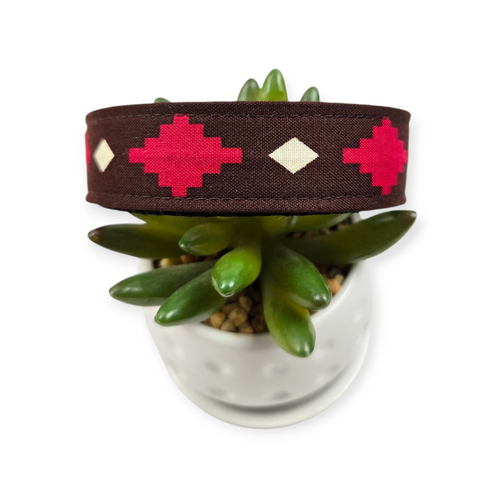 Tribal Brown Dog collar (Medium)