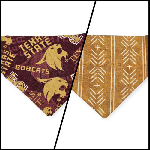 Bobcats /Mustard Mudcloth Reversible Slide-on Bandana (XX-Small)