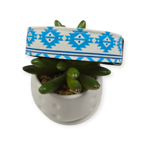 Blue Southwestern Dog Collar (Medium)