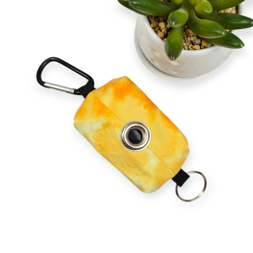 Dog Waste Bag Dispenser -  Yellow Tie Dye